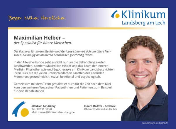 Halbseitige Werbung Printanzeige für das Klinikum Landsberg